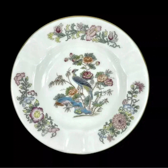 Vintage WEDGWOOD Bone China KUTANI CRANE Ashtray Trinket 4.5" England Gold Trim - Picture 1 of 3